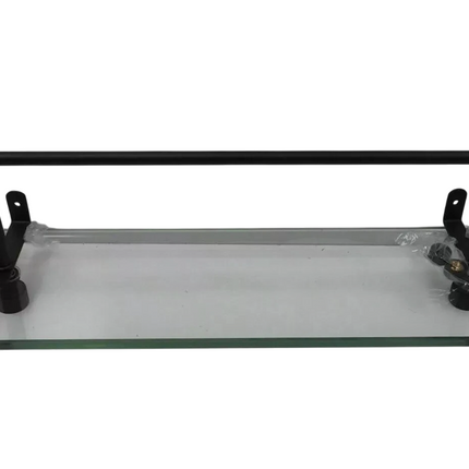 Allied Brass FT-1/16TB Foxtrot 16 Inch Vanity Integrated Towel Bar Glass Shelf