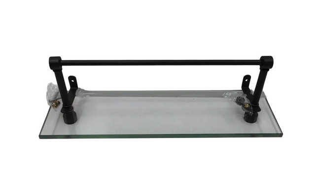 Allied Brass FT-1/16TB Foxtrot 16 Inch Vanity Integrated Towel Bar Glass Shelf