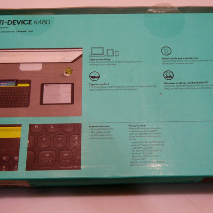 Logitech Multi-Device K480 Wireless Bluetooth Keyboard - Black