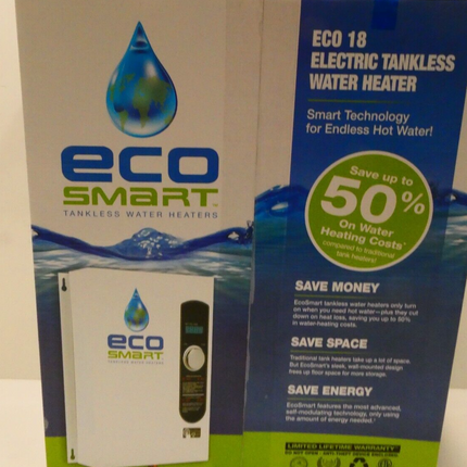 EcoSmart ECO 18 Electric Tankless Water Heater, 18 KW at 240 Volts with Patented