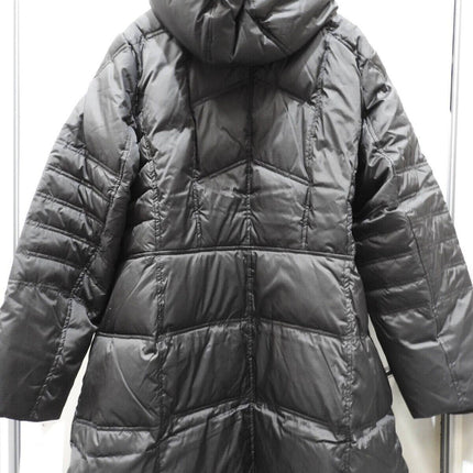 London Fog Women's Plus-Size Mid-Length Faux-Fur Collar Down Coat with Hood - 1X