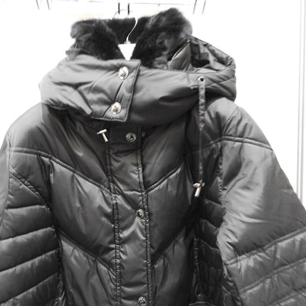 London Fog Women's Plus-Size Mid-Length Faux-Fur Collar Down Coat with Hood - 1X