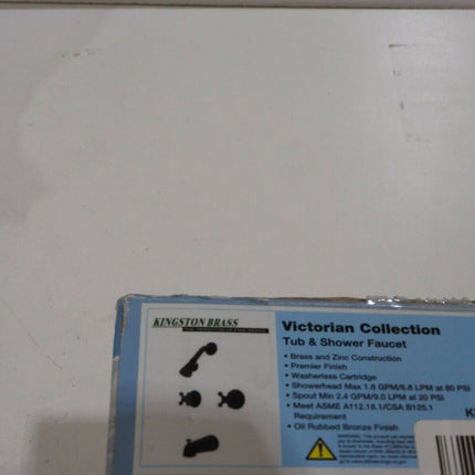 Kingston Brass KB245AX Twin Handle Tub and Shower Faucet with Decor Cross Handle