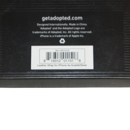 Adopted Leather Wrap Case for iPhone 4 - Scarlet/Silver