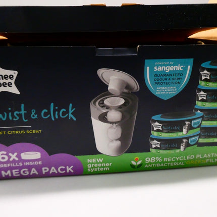 TOMMEE TIPPEE Twist and Click Nappy Disposal System Refill Cassettes (6 Pack)