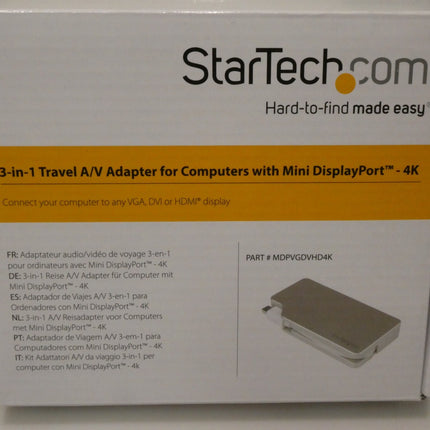 StarTech.com Aluminum Travel A/V Adapter: 3-in-1 Mini DisplayPort to VGA, DVI or