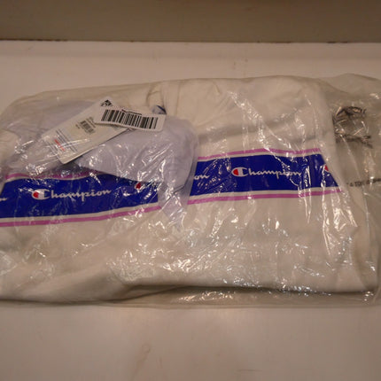 Champion Girl's Sporty Boxy Hoodie Hooded Sweatshirt, White, 8 UK