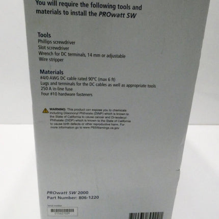 Xantrex Prowatt SW2000 2000W True Sinewave Inverter Model# 806-1220