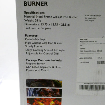 GasOne Propane Burner with Cover 200, 000-BTU Brewing Burner with Adjustable Hei