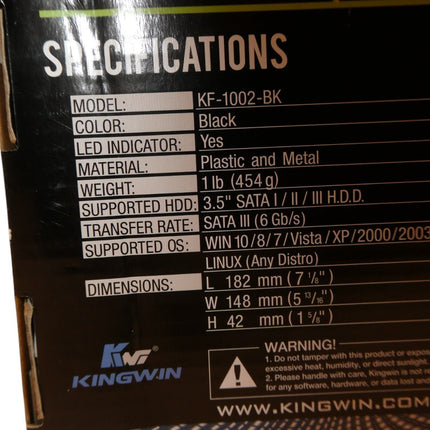 KingWin KF-1002-BK SATA Internal Hot Swap Rack with Lock