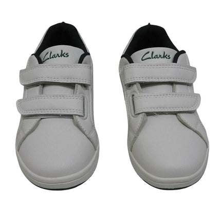 Clarks Kids Dewey White/Green E+ 28 E