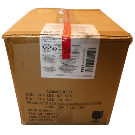 Amazon Basics 18-Piece Dinnerware Set - Soft Lines, Service for 6