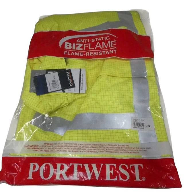 Portwest Mens Bizflame Hi-Vis Multi Lite Rain Jacket, Yellow, 3X-Large