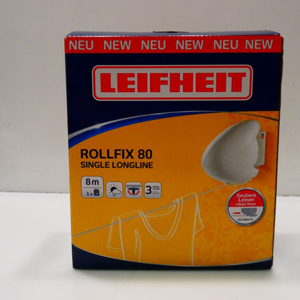 Leifheit Rollfix 80 Longline Airer, Single Line x 8 m, White