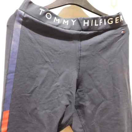Tommy Hilfiger Women's Logo Waistband Multicolour Stripe Leggings Sky Captain LG