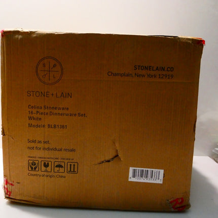 Stone + Lian Celina Stoneware 16-Piece Dinnerware Set White - BLB1361