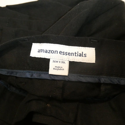Amazon Essentials Men's Slim-Fit Wrinkle-Resistant Flat-Front Chino Pant, Black,