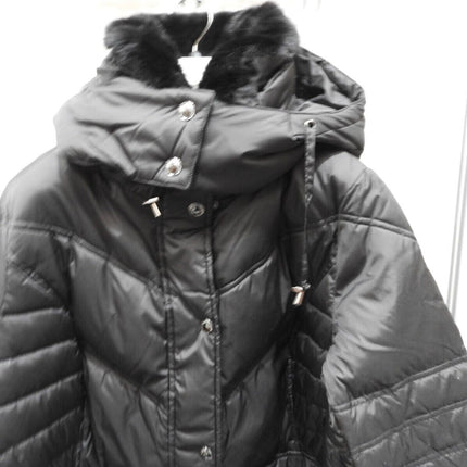 London Fog Women's Plus-Size Mid-Length Faux-Fur Collar Down Coat with Hood - 1X