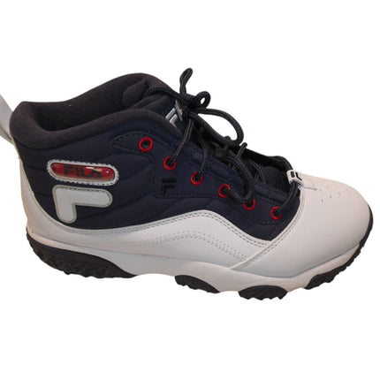 FILA Men's Serpente Basketball Shoe, White/Fnavy/Fred, 7 US