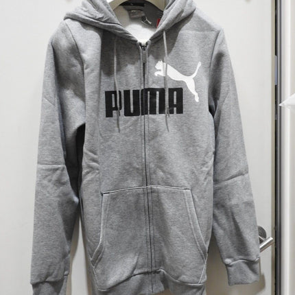 PUMA ESS+ 2 Col FZ Hoodie Fleece, Small Gray Heather