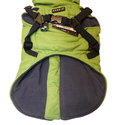 Puppia Smart Tag PAPD-VT1366 Authentic Mountaineer II Winter Vest, Green - Large