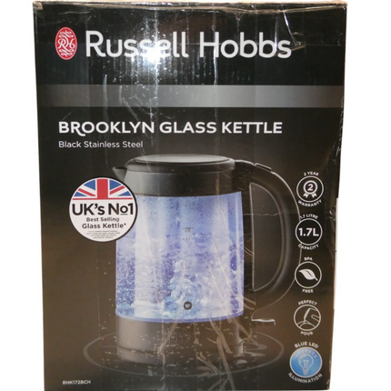 Russell Hobbs Brooklyn 1.7L Glass Kettle - Black Stainless Steel (RHK172BCH)