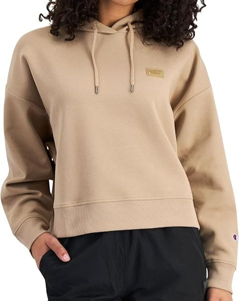 Champion Women's Rochester Base Hoodie, Tan Dunes, Large