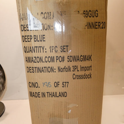 Amazon Basics Hardside Expandable Spinner Suitcase, Light Blue, 55cm Carry-On