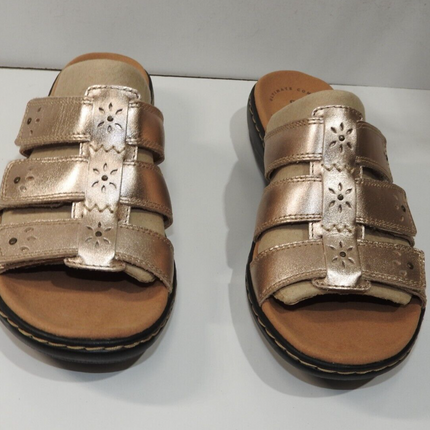 Clarks Women's Leisa Spring Fashion Sandal, Rose Gold Leather, US 6