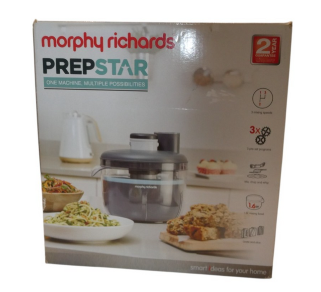 Morphy Richards PrepStar Compact Food Processor 4L, Grey (401014)