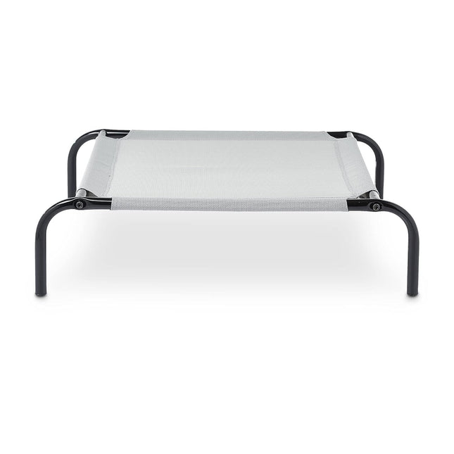 Elevated Cooling Pet Dog Cot Fabric Bed, Grey - Small