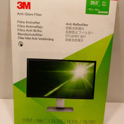 3M™ Anti-Glare Filter for 20in Monitor, 16:9, AG200W9B