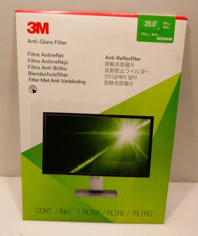 3M™ Anti-Glare Filter for 20in Monitor, 16:9, AG200W9B