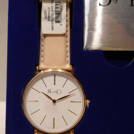 Rose & Coy Women's Quartz Pinnacle Ultra Slim 40mm White Dial Watch with Rose Go