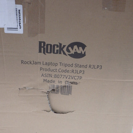 RockJam Tripod Laptop Stand, Projector Stand, & DJ Rack. 20" x 16" Plate & Adjus