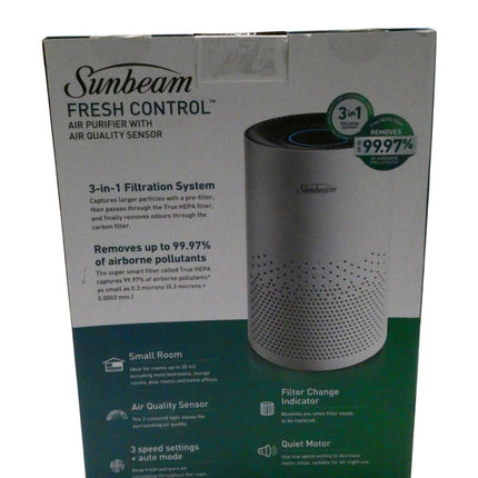 Sunbeam Fresh Control Air Purifier with Air Quality Sensor and Indicator| 4-Stag