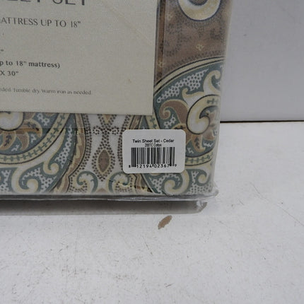 Pointehaven 200 Thread Count Percale Sheet Set, Twin - Cedar