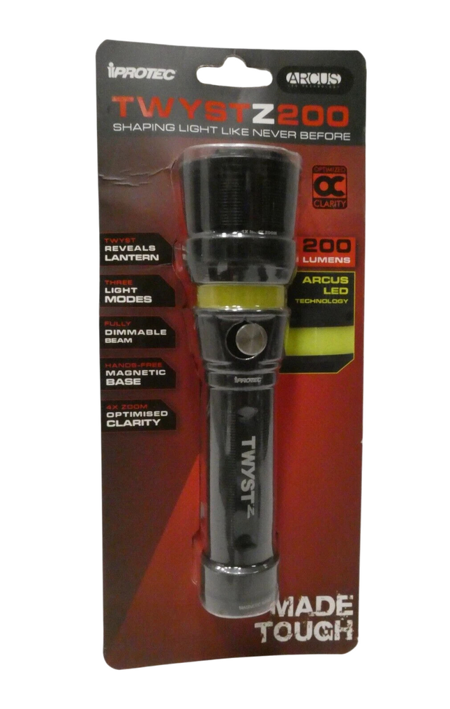 Iprotec TWYST Z 200 Lumens LED Light Flashlight Torch 89551