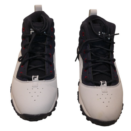 FILA Men's Serpente Basketball Shoe, White/Fnavy/Fred, 7 US