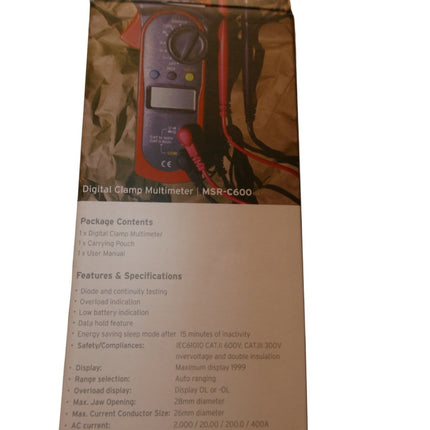 Digital Clamp Multimeter Model no MSR-C600