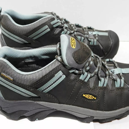 KEEN Men's Targhee II Mid Waterproof Hiking Boots, Black Olive Mineral Blue, 8US