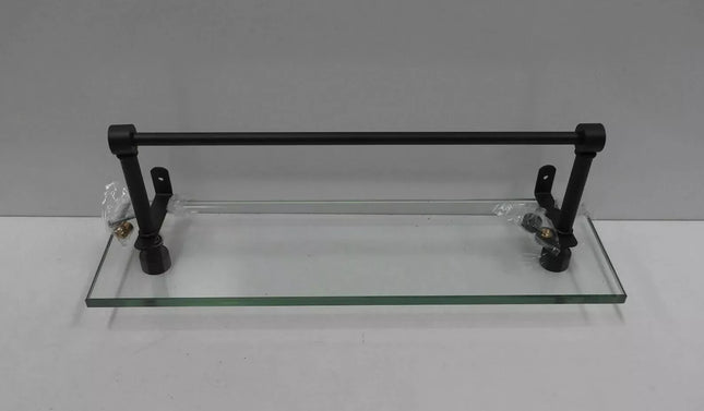 Allied Brass FT-1/16TB Foxtrot 16 Inch Vanity Integrated Towel Bar Glass Shelf