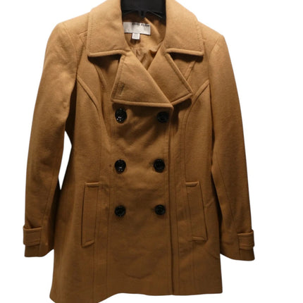 Anne Klein Women's Classic Double Breasted Coat, Camel, X-Small