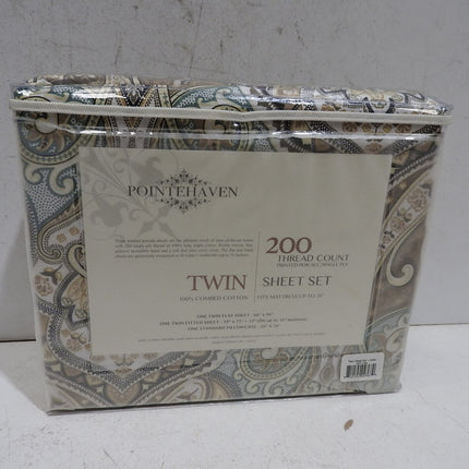 Pointehaven 200 Thread Count Percale Sheet Set, Twin - Cedar