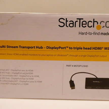 StarTech.com 3-Port Multi Monitor Adapter - DisplayPort 1.2 to 3x HDMI MST Hub
