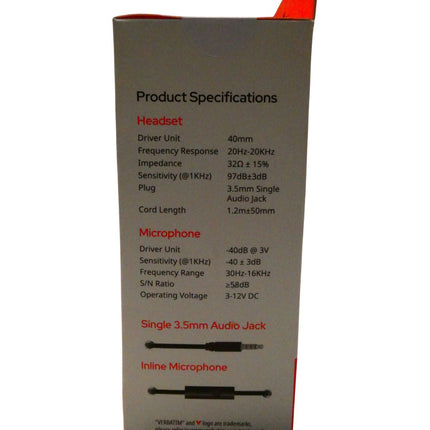 Verbatim Stereo Headphone Classic - Black, Headphones Over-Ear Design, 1.2 Meter