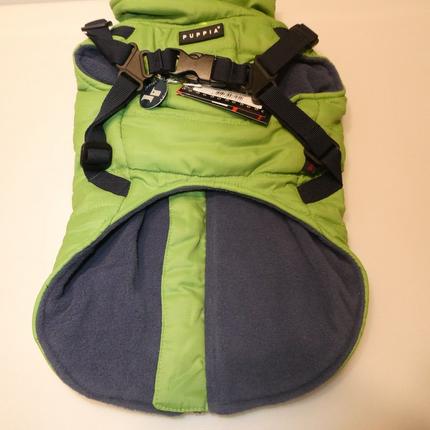 Puppia Smart Tag PAPD-VT1366 Authentic Mountaineer II Winter Vest, Green - Large
