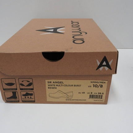 Anywear Women's SRANGEL Health Care Professional Shoe, Burst/White, 10 M US