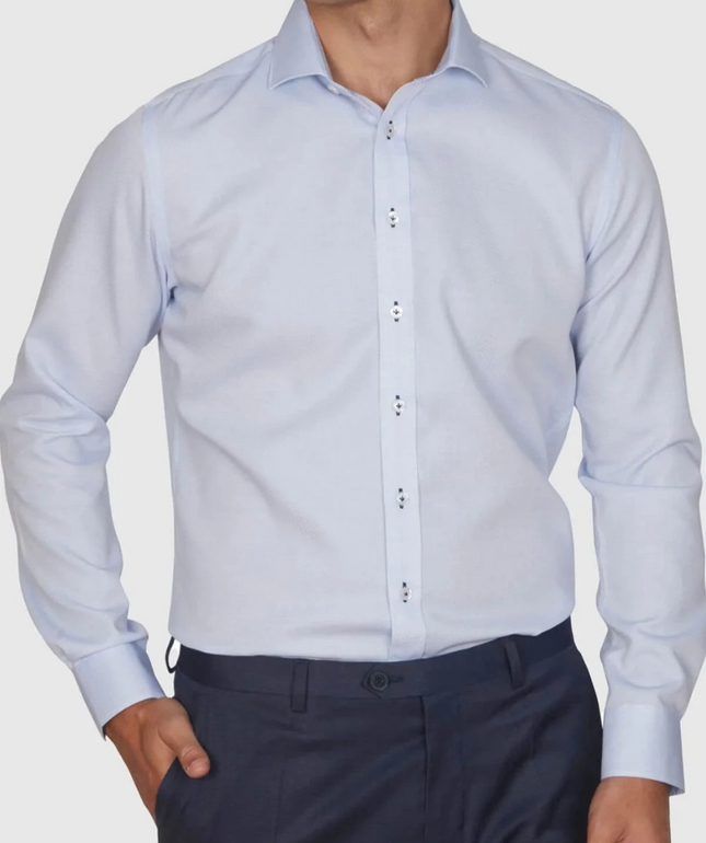 Abelard Men's Waffle Dobby Shirt Slim Fit, Sky, Small