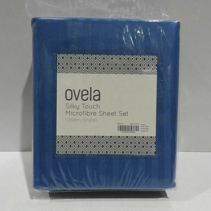 Ovela Silky Touch Microfibre Striped Bed Sheets Set (Single, Ocean)
